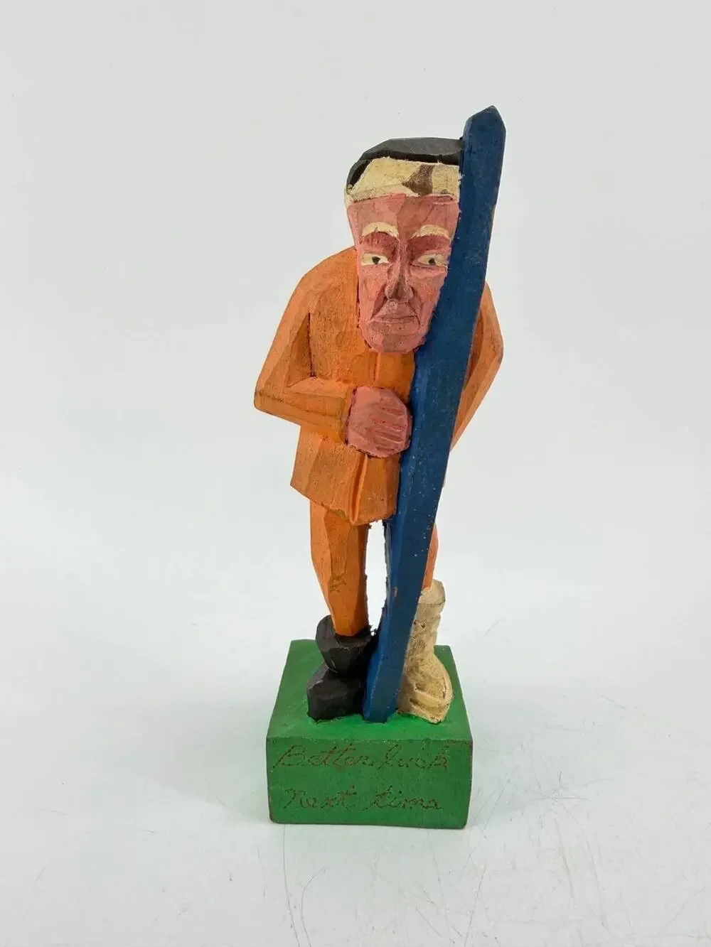 Hand Carved Wooden Folk Art Figure 